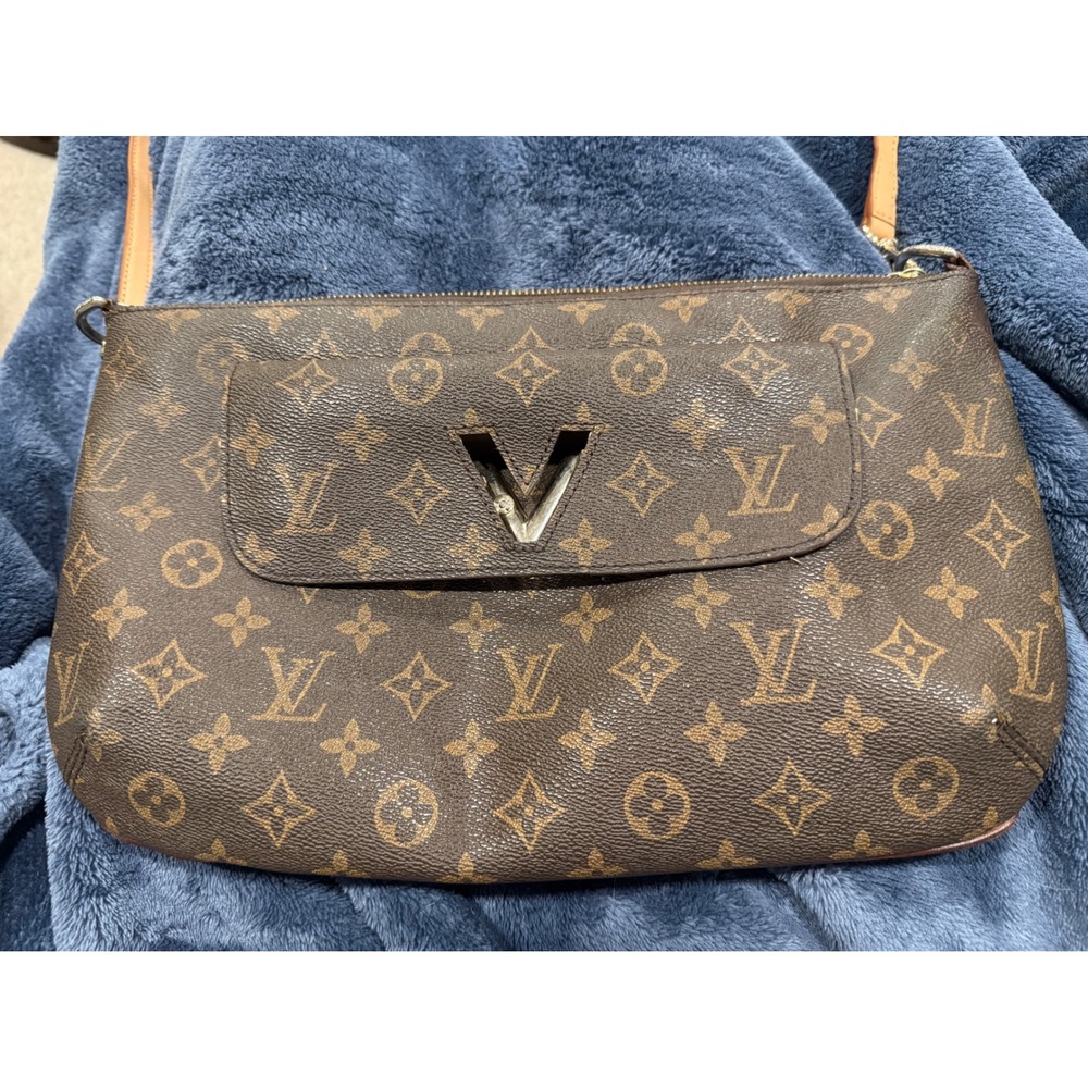 Louis‎ Vuitton Monogram Kimono Clutch Brown V Logo SH1111 Made in France